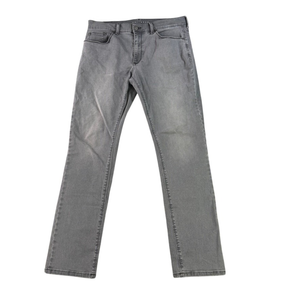Mott & Bow Jeans Mens 33x32 Gray Slim Fit Comfort Stretch‎ Denim Pants 9812